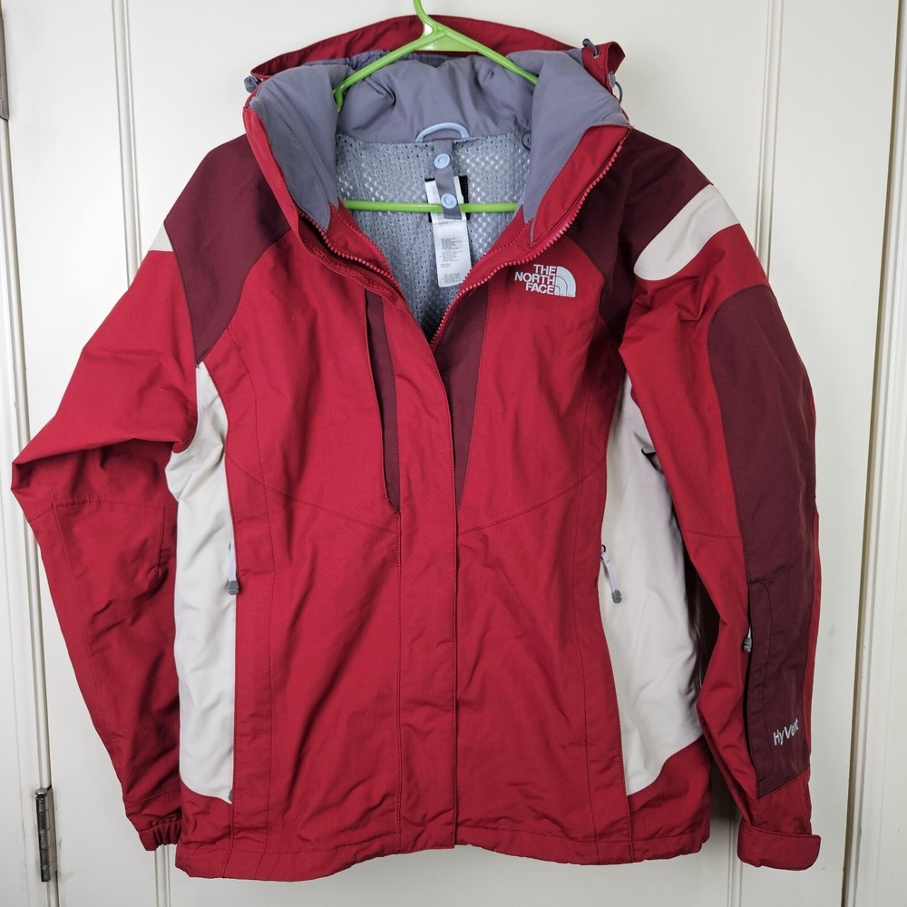The North Face Hyvent Jacket Women's Size: M Full Zip Nylon Water Resistant Red